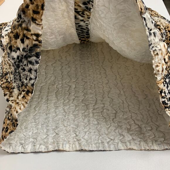 Ruby Rd Satin Crinkle Jacket Womens Plus 1X Leopard Print Zip Up Mock Neck Lined - Picture 10 of 13